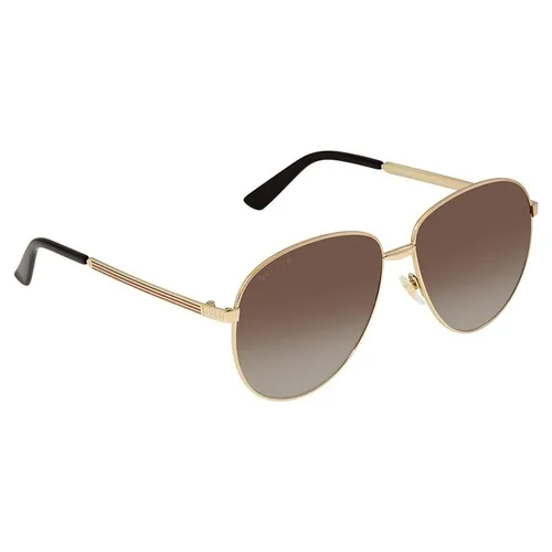 Kính Mát Gucci Brown Gradient Aviator Polarized Unisex Sunglasses GG0138S 005 61